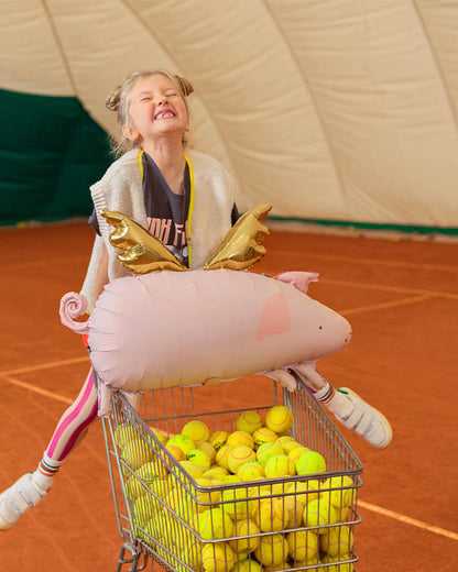 Pink Flying Pig Shape Balloon - 28" Foil