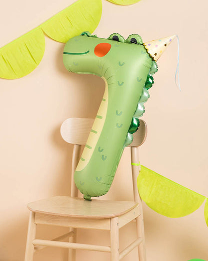 Crocodile Number 7 Balloon - 34" Foil