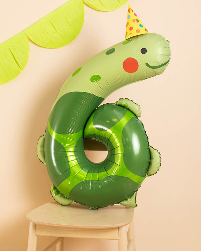 Turtle Number 6 Balloon - 34" Foil