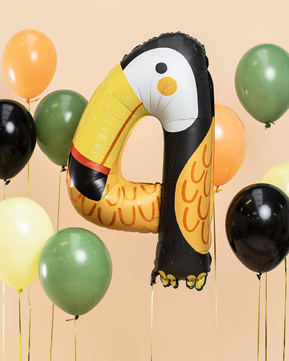 Toucan Number 4 Balloon - 34" Foil