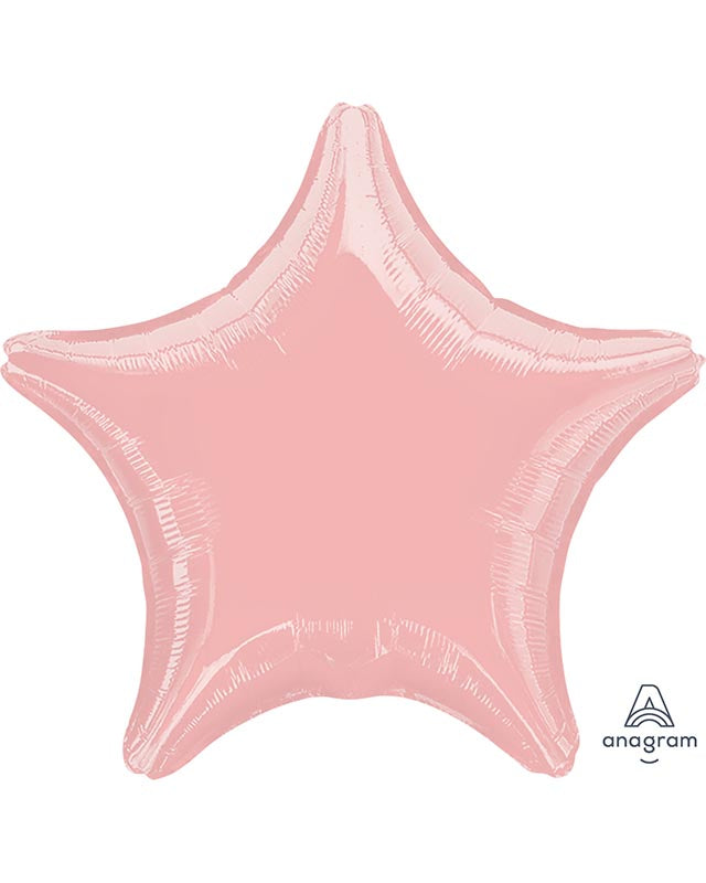 Metallic Pearl Pastel Pink Star Balloon - 18" Foil