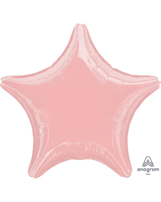 Metallic Pearl Pastel Pink Star Balloon - 18" Foil
