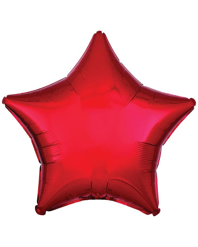 Metallic Red Star Balloon - 18" Foil (Unpackaged)