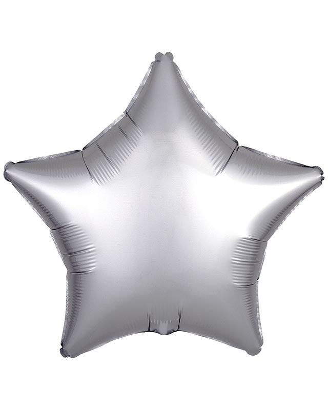 Silk Lustre Silver Star Balloon - 18" Foil