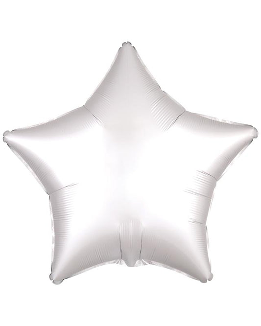 Silk Lustre White Star Balloon - 18" Foil