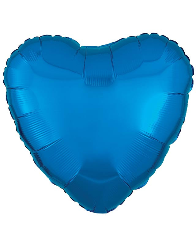 Metallic Blue Heart Balloon - 18" Foil (Unpackaged)