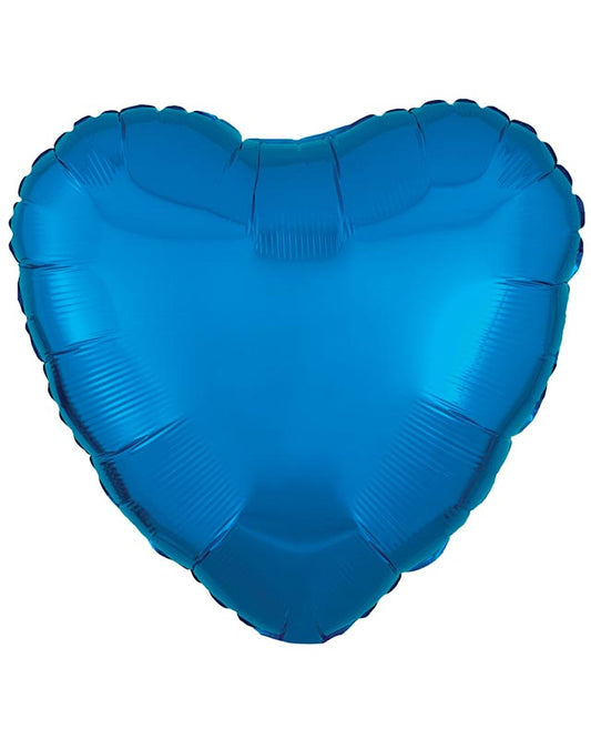 Metallic Blue Heart Balloon - 18" Foil (Unpackaged)