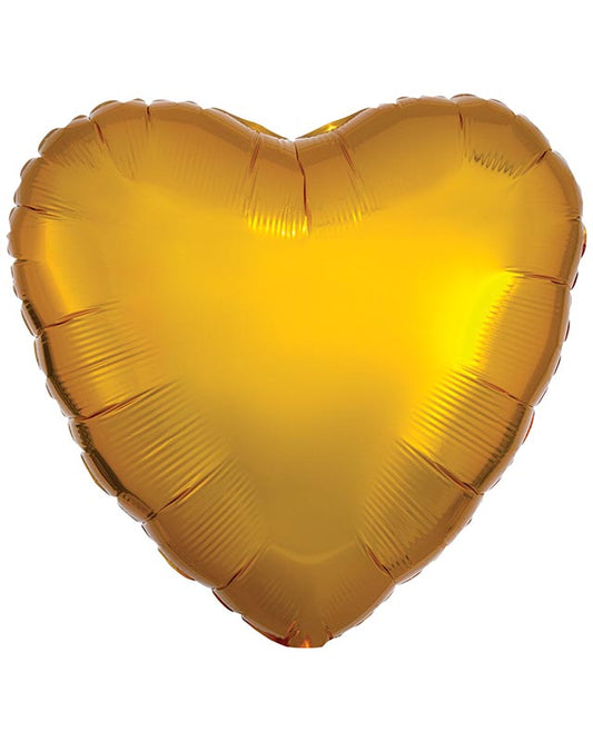 Metallic Finish Gold Heart Balloon - 18" Foil (Unpackaged)