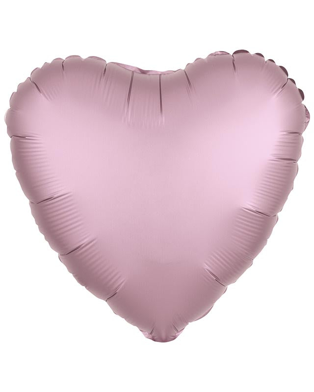 Metallic Pastel Pink Heart Balloon - 18" Foil (Unpackaged)