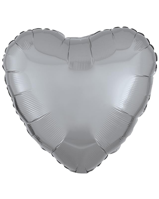 Metallic Finish Silver Heart Balloon - 18" Foil (Unpackaged)