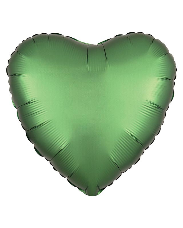 Satin Luxe Emerald Green Heart Balloon - 18" Foil