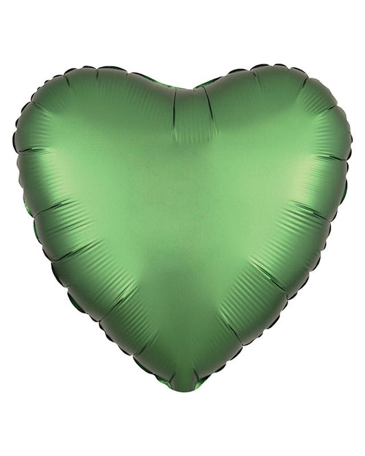 Satin Luxe Emerald Green Heart Balloon - 18" Foil