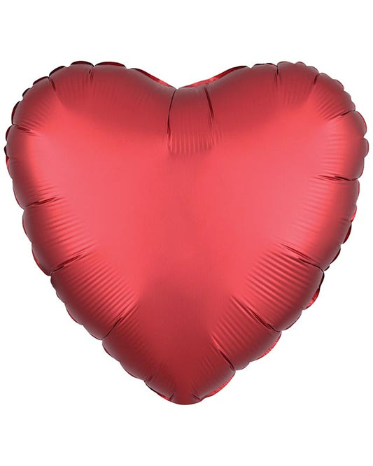 Silk Lustre Dark Red Heart Balloon - 18" Foil (Unpackaged)