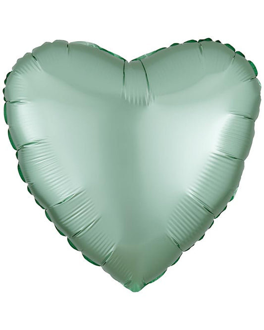 Silk Lustre Mint Green Heart Balloon - 18" Foil (Unpackaged)