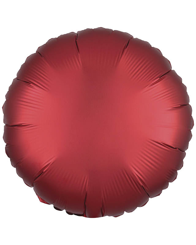 Silk Lustre Dark Red Round Balloon - 18" Foil (Unpackaged)