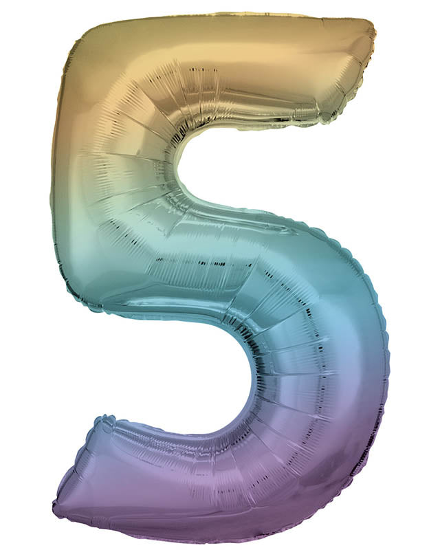 Rainbow Foil Number Balloons - 34" – number 5 – product image 7