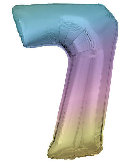 Rainbow Foil Number Balloons - 34"