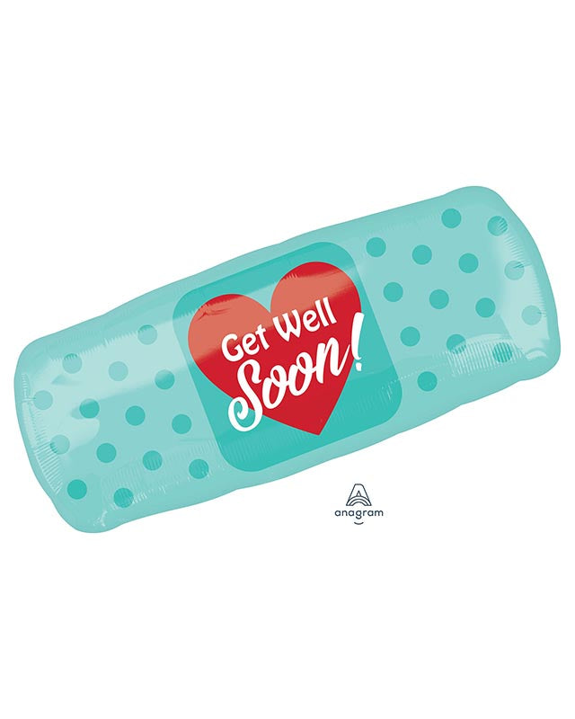 Get Well Soon BandAid Supershape Balloon - 15" x 29" Foil
