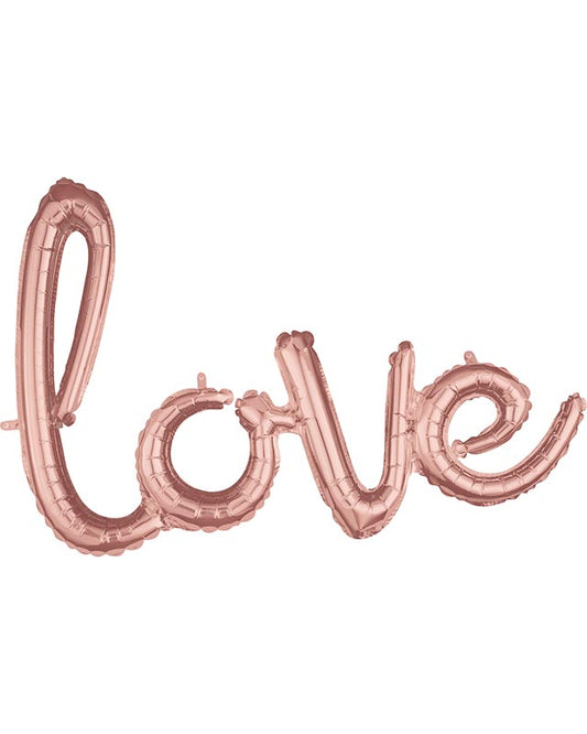 Love Rose Gold Script Phrase Balloon - 31" x 21" Foil