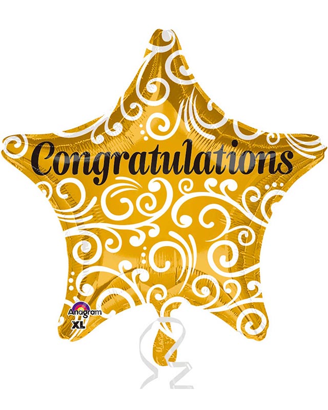 Congratulations Sophisticated Star Balloon - 18" Foil