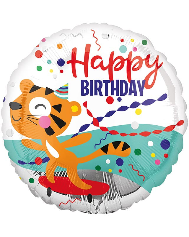 Happy Birthday Tiger Balloon - 18" Foil