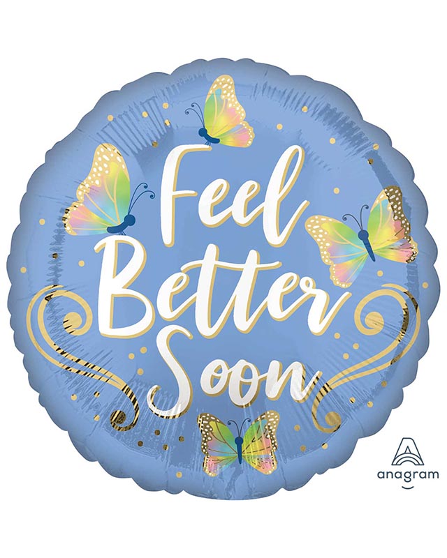 Feel Better Soon Butterflies Balloon - 18" Foil