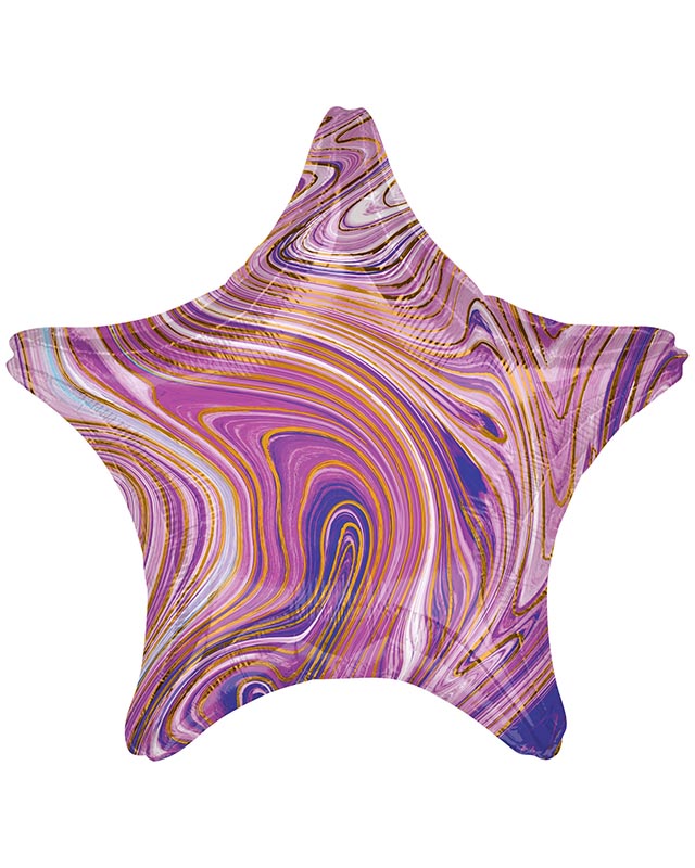 Purple Marble Balloon - 18" Foil