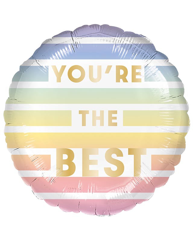 You're The Best Pastel Striped Balloon - 18" Foil