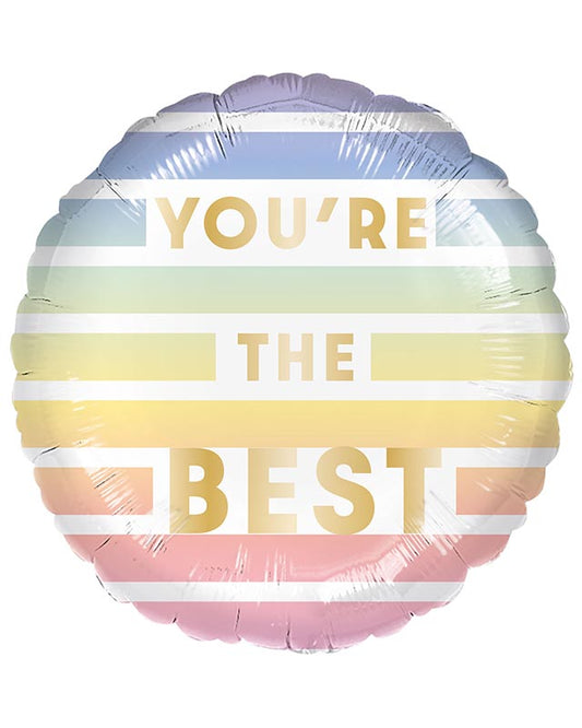 You're The Best Pastel Striped Balloon - 18" Foil