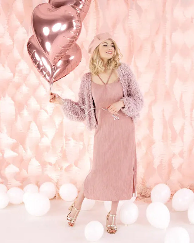 Metallic Rose Gold Heart Balloon - 18" Foil – product image 2