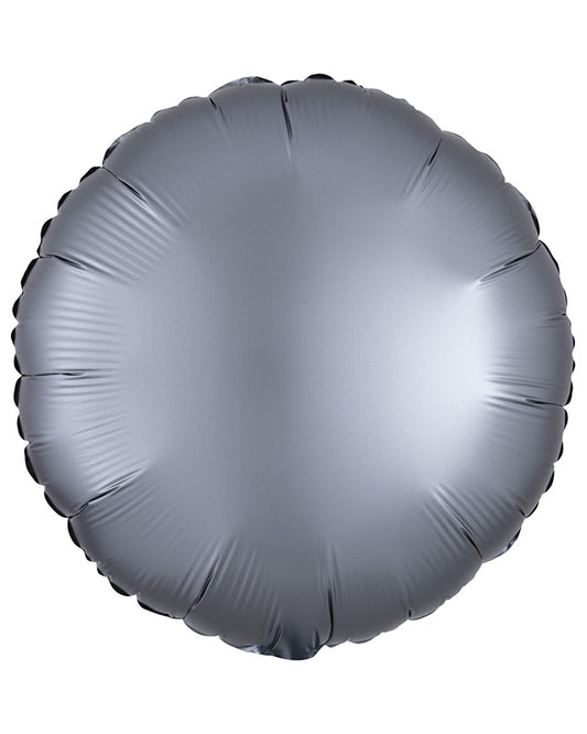 Satin Lux Graphite Circle Balloon - 18" Foil