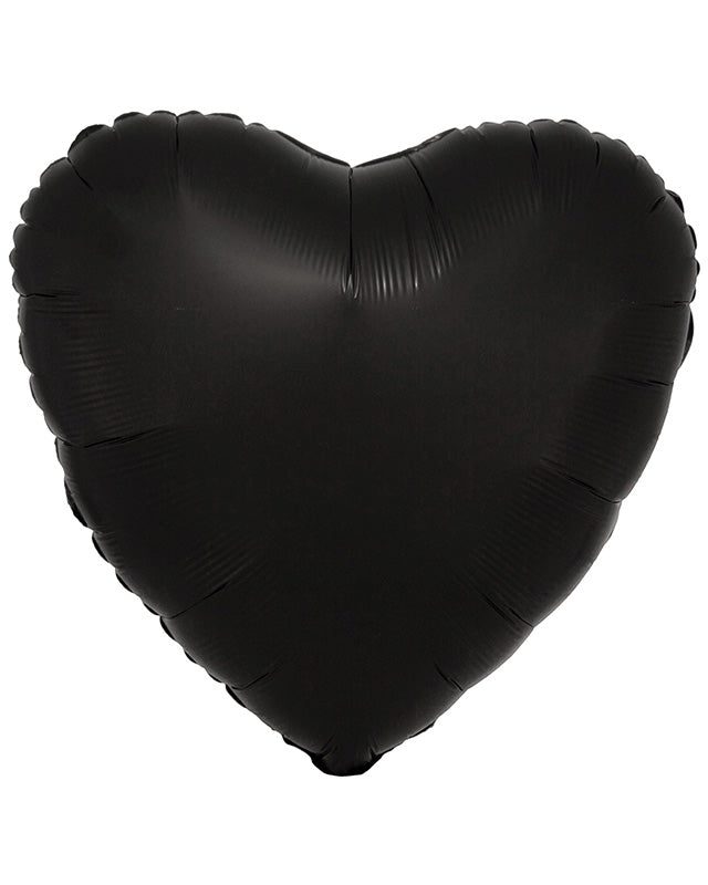Silk Lustre Black Heart Foil Baloon - 18" (Unpackaged)
