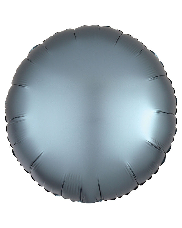 Silk Lustre Steel Blue Round Foil Balloon - 18" (Unpackaged)