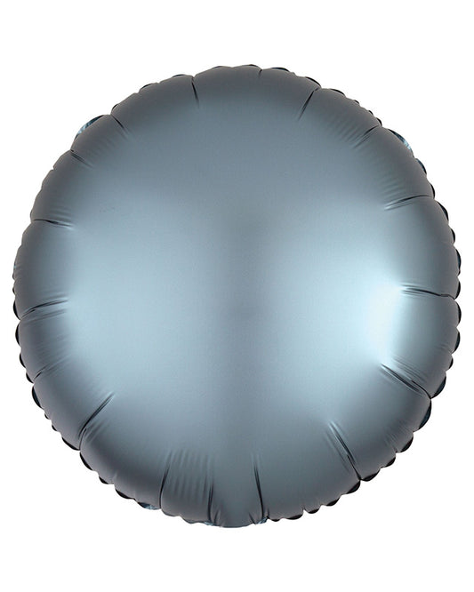 Silk Lustre Steel Blue Round Foil Balloon - 18" (Unpackaged)