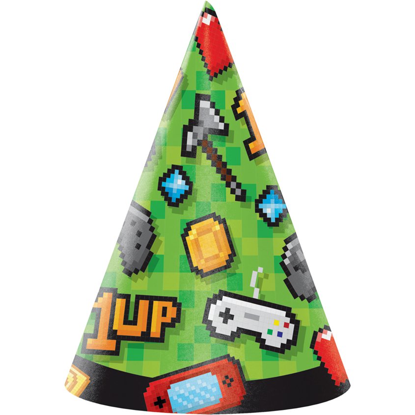 Game On Paper Party Hats (8pk) – product image 2