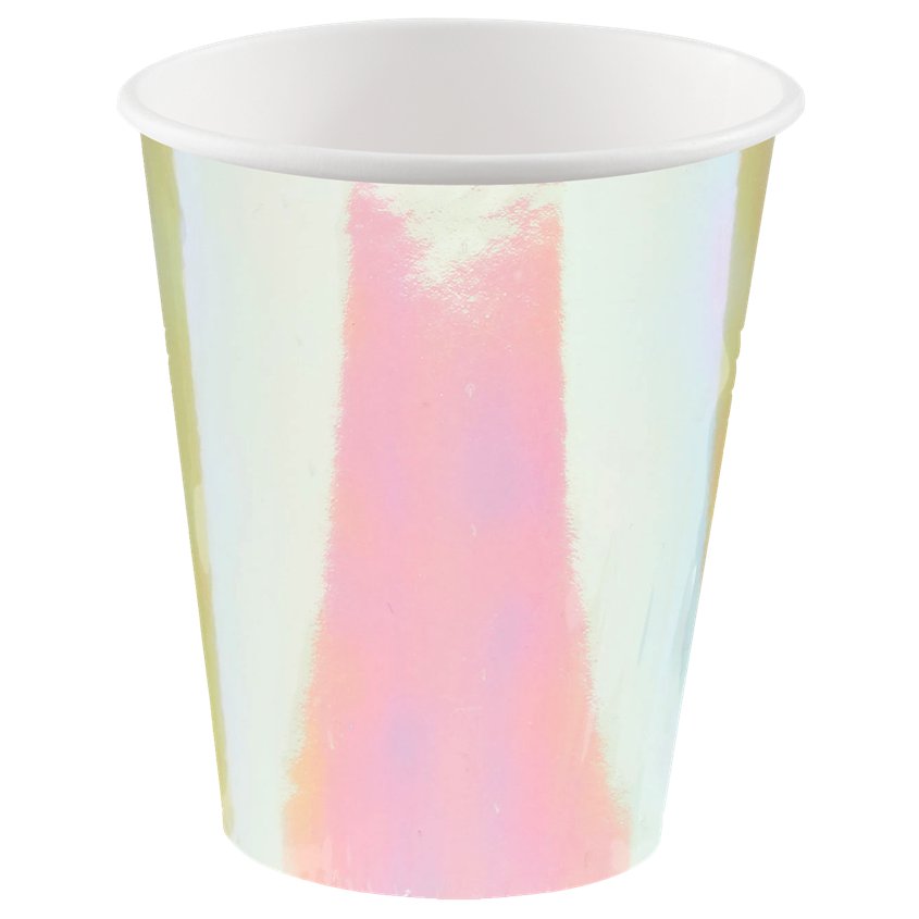 Girls Rule Iridescent Paper Party Cups - 250ml (8pk)