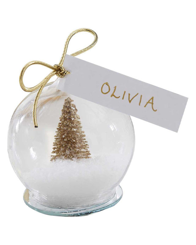 Gold Glitter Snow Globe Place Cards - 6cm – product image 2