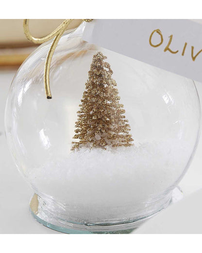 Gold Glitter Snow Globe Place Cards - 6cm