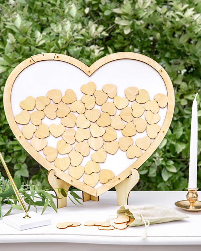 Wooden Heart Guest Book - 44cm x 37.5cm – product image 1