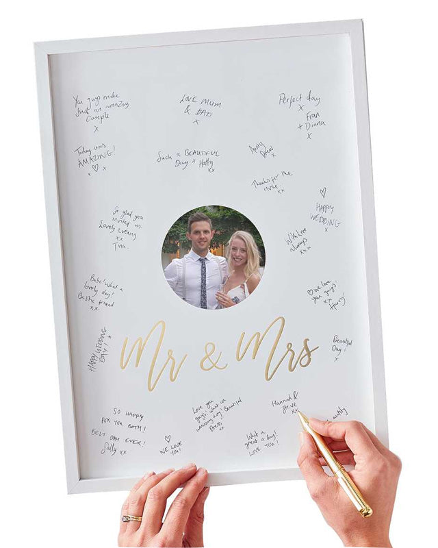 Gold Wedding Guest Book Frame