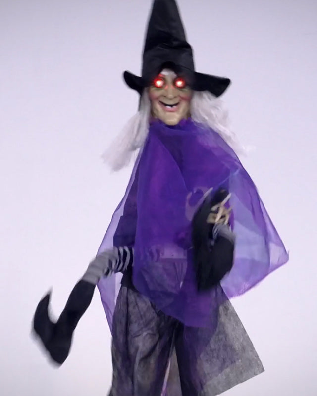 Animated Witch on a Broom - 90cm – product image 3