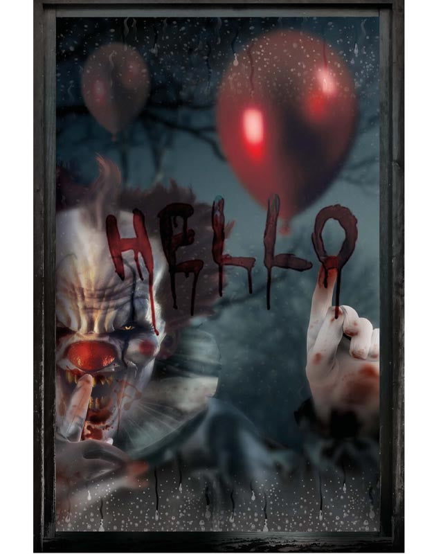 Scary Clown Window Decoration – product image 1