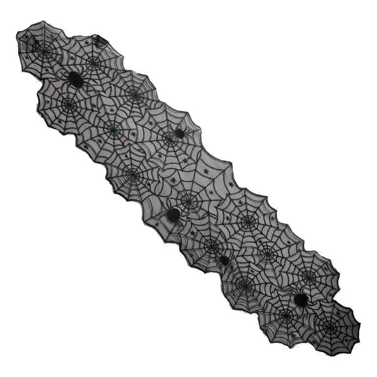 Black Spider Web Table Runner