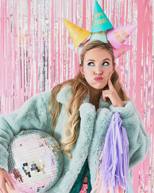 Happy Birthday Colourful Party Hats (6pk)