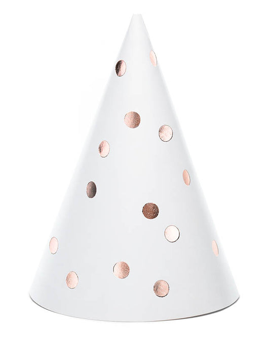 Rose Gold Dotty Party Hats (6pk)