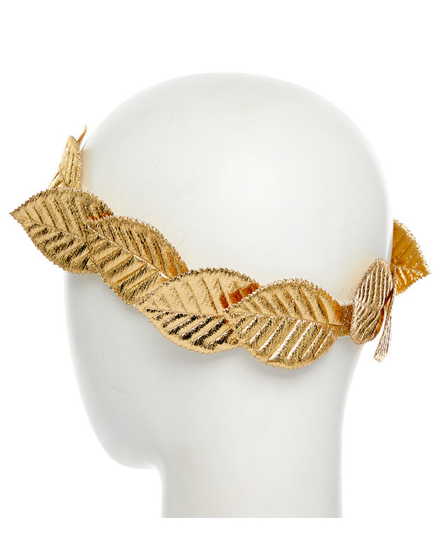 Gold fabric Leaf Headband