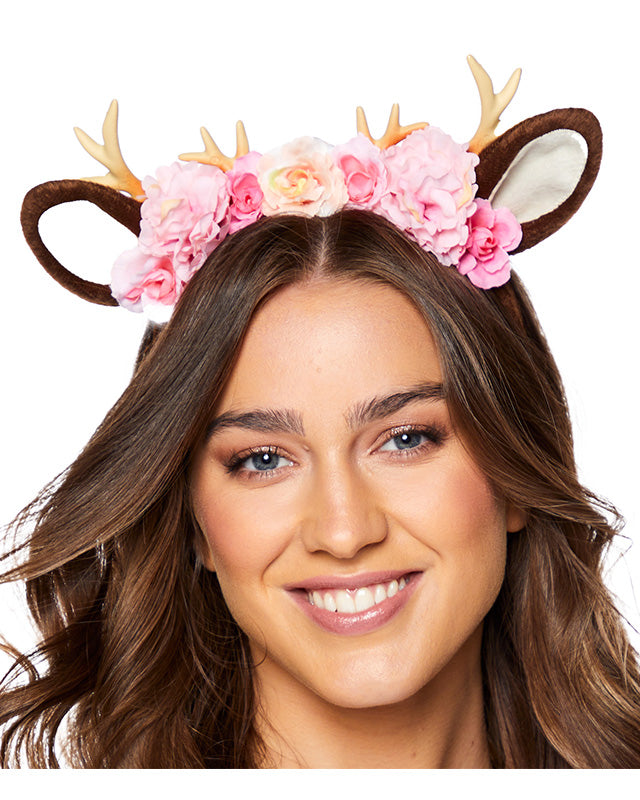 Deer Doe Floral Headband