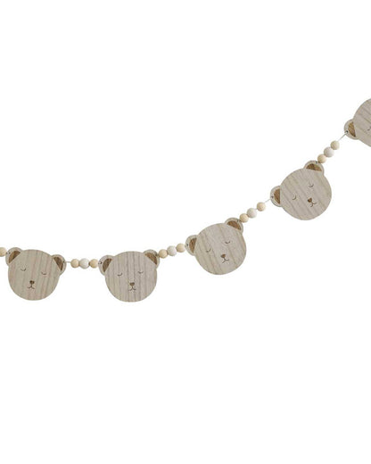 Teddy Bear Wooden Teddy Face Baby Shower Bunting - 1.5m