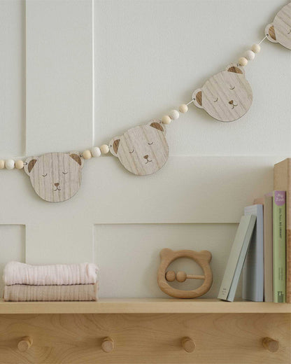 Teddy Bear Wooden Teddy Face Baby Shower Bunting - 1.5m