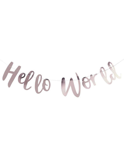 Hello World Rose Gold Letter Bunting - 2m